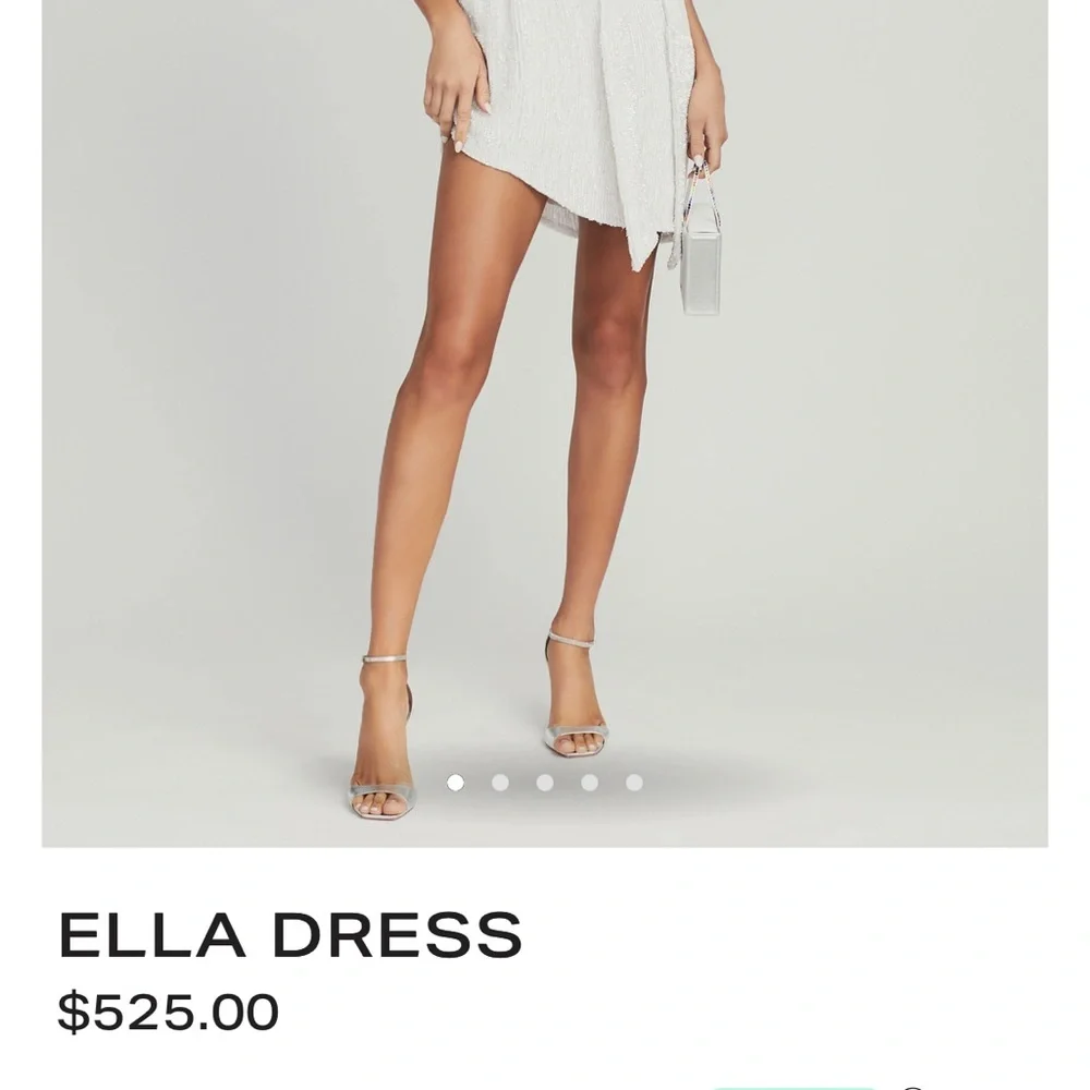 RETROFETE Ella White Moonglow New One-Shoulder Asymmetrical Sequins Dress SizeXS - Picture 10 of 10